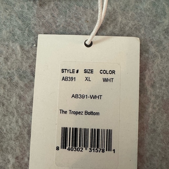Andie The Tropez White Bikini Swim Bottom XL - Picture 7 of 9